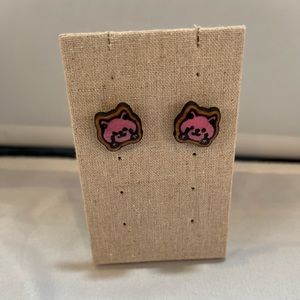 Pink Cat Earrings